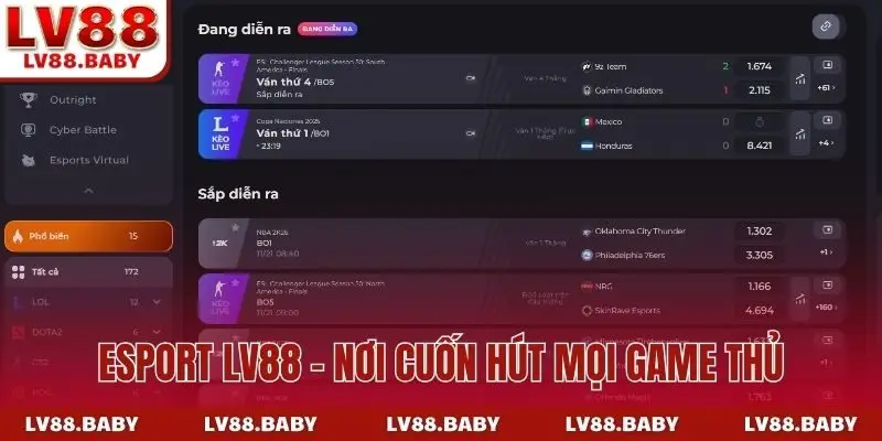 Esport LV88 - Nơi cuốn hút mọi game thủ